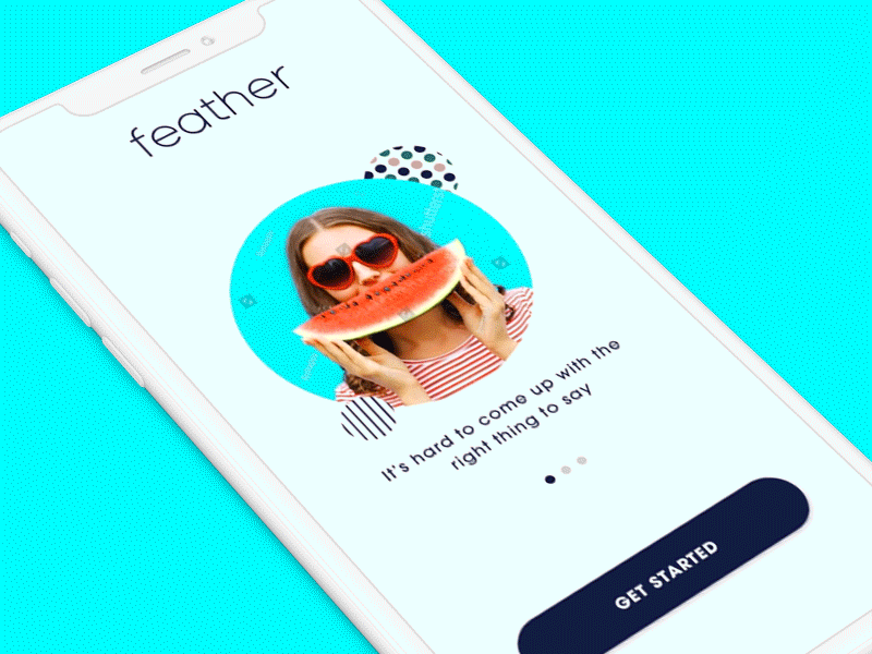 Onboarding Interaction Design for FeatherApp. animation app interaction interaction design manojbhadana onboarding ui ux