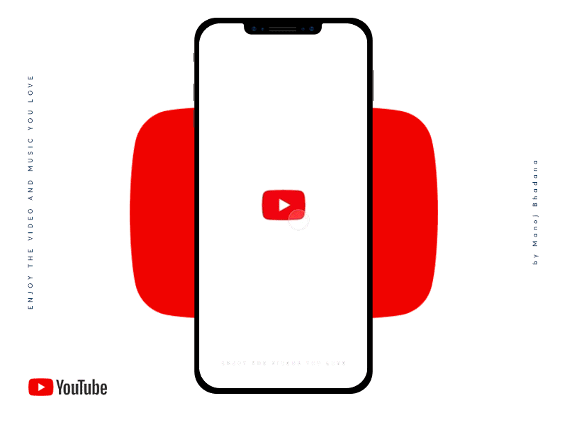 Youtube Redesign Animation animation app concept design gif interaction ios minimalistic redesign ui ux youtube