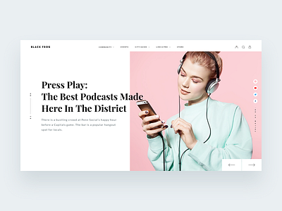 Black Frog - A unisex online lifestyle magazine. clean interface lifestyle magazine manoj bhadana minimal ui ux web webdesign website