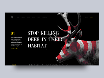 Save Deer In Their Habitat abstract animal animation design type ui ux web website