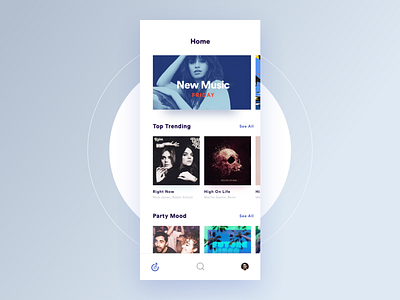 Free Music App Ui Kit animation clean app design illustration ios manoj bhadana music app ui uikits ux