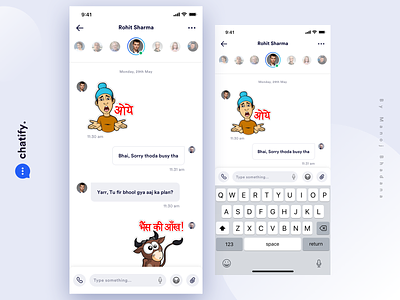 Parallel Chat - shift easily between several chats animation app chat chatting clean design illustration interaction manoj bhadana ui ux