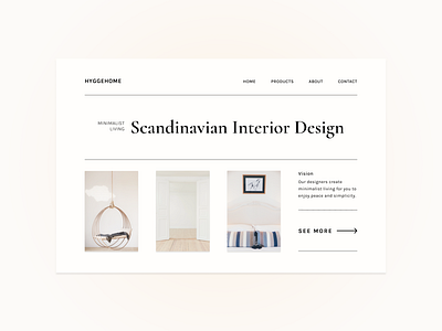 Minimalist interior design web landing page branding dailyui ui web web design