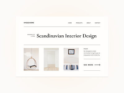 Minimalist interior design web landing page