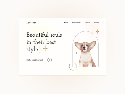 Pet groomer minimalist web landing page design