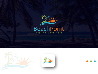 beach logo || beach logo design || beach || logo design