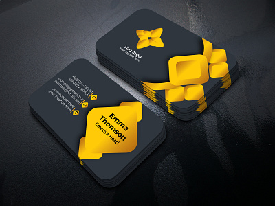 Standard Business Card black cards business cards graphic design visiting cards