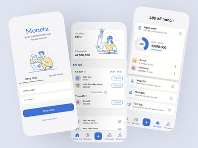 Moneta UI design app branding graphic design ui ux