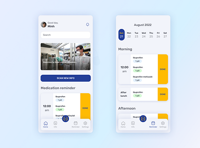 UI shot - Medication reminder app graphic design ui