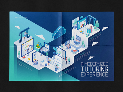 How to learn at Mathtowne blue branding design graphics illustration isometric isometric art maths vector