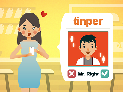 Find Mr.Right idioms illustration kiss love make up mr right ten tinper