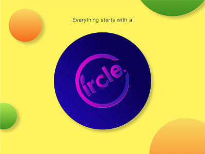 First-Circle 2d blue circle clean design dribbble gradient graphic design illustration logo typography yellow