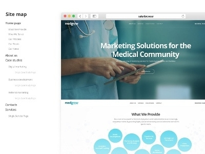 Medgrow WEB site adaprive corporate design landing page medical mniimalistic responsive ui web development webdesign