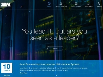 SBM corporate WEB site blue computer corporate design ibm purple responsive ui ux webdesign