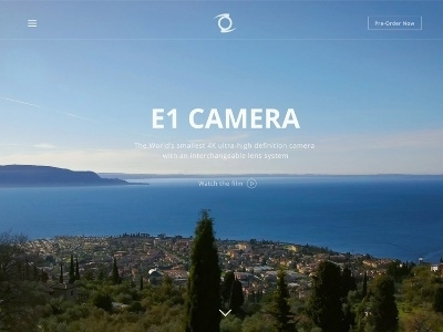 E1 Camera blue design landing page minimalist ui ux webdesign white wordpress wp