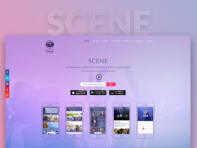 Scene pink purple social network website