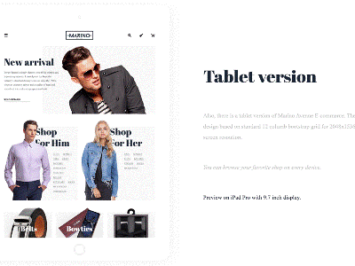 Marino Avenue E-Commerce beautiful clothes design ecommerce fashion flat loonars minimalist responsive ui ux webdesign