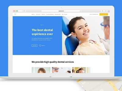 Dentality 3 in 1 adaptive blue clinic dental dentist design loonars medical minimalist responsive webdesign white