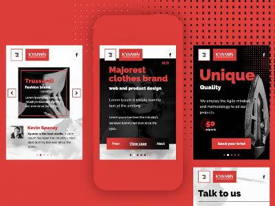 Kyanon Digital branding design duotone interaction loonars minimalist red studio ui ux webagency webdesign