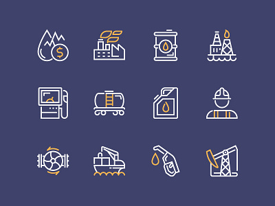 Oil Industry Icons gas icon icons illustrator industry oil vector