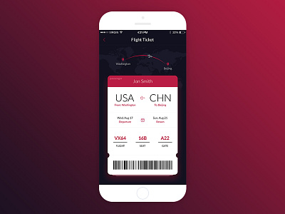 Flight Ticket App 99apps app boarding cards dark flight ios ios app mobile app ticket ui design ux design