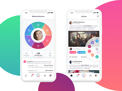 Social App [3/4] app color colour gradient ios app light love mobile social social network white