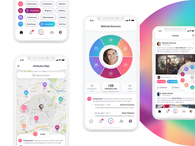 Social App [4/4] app color colour gradient ios app light love mobile social social network white