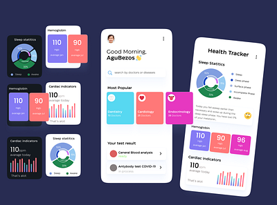 Medical app Tracker animation app branding design icon illustration logo prodouct ui ux vector