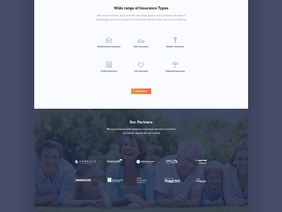 Insurance landing page by Melania Lupu on Dribbble