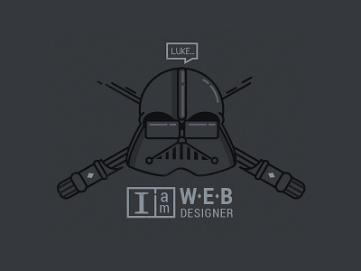 Luke... I'm a web designer darth designer icon illustration line art luke star wars vader web designer