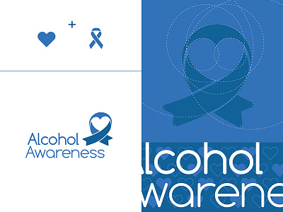 [WIP]AlcoholAwareness Logo & Brand addiction alcohol branding heart logo non profit organization ribbon