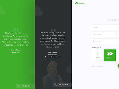 Request a Demo page for Zencharts EHR [Redesign]