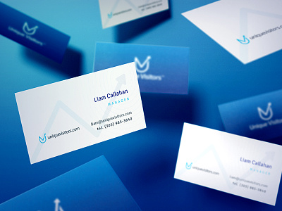 Business Cards for UniqueVisitors business card design graphic design mockup stationary unique visitors