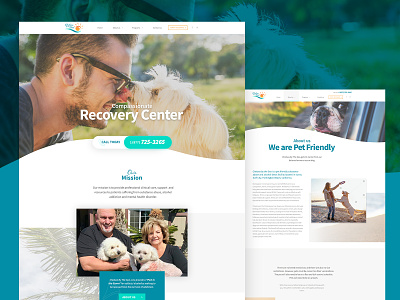 Alcohol & Drug Rehab Facility - Website Design addiction design landing page design pet recovery rehab website