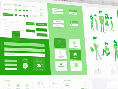 Holly Green & Mint UI Components components design elements green sketch app ui
