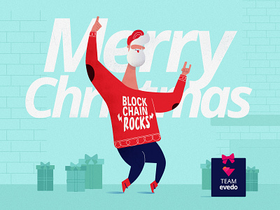 Merry Christmas & Blockchain Rocks blockchain christmas crypto evedo holidays merry christmas santa clause