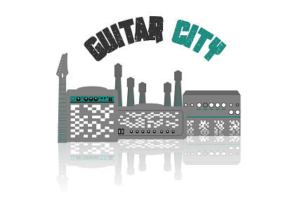 Guitar City design graphic design illustration logo vector