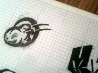 Dropping bombs logo paper pen sharpie sketch