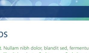 Page banner blue fade green header translucence