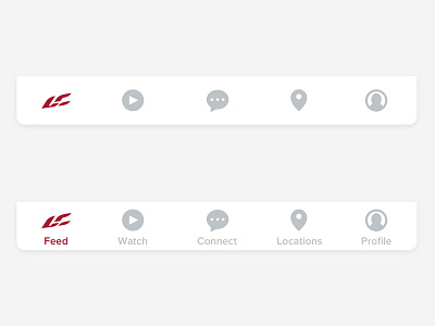 Keepin Tabs app connect feed icons location navigation profile tab tab bar watch