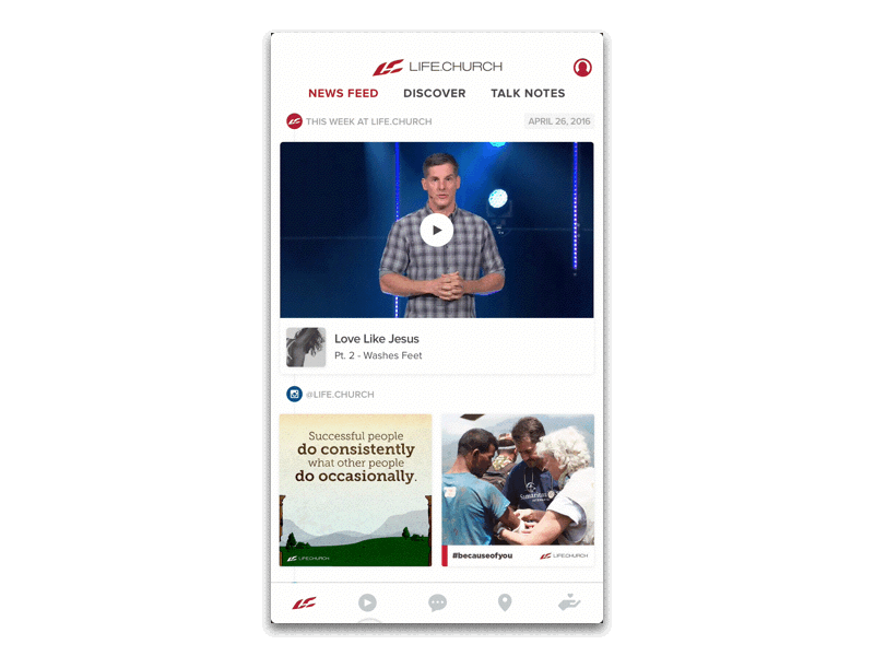 Connect Card app contact form interaction lifechurch principle ui