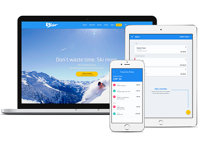 Skioo 2015 / 2016 app material design mobile ski skioo