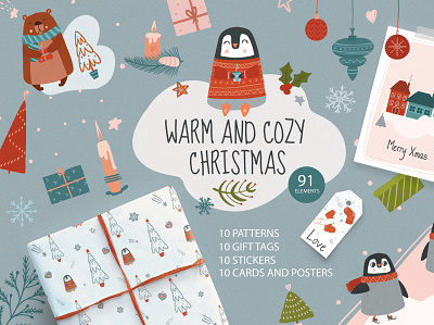 Illustrations Set for Winter Holiday christmas 2022 christmas cards illustration winter holidays