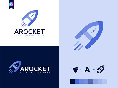 Arocket A Letter Logo boxlesspro branding creative logo design graphic design icon illustration logo modern logo rocket logo