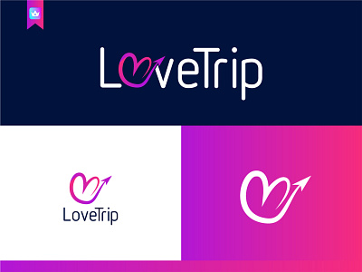 LoveTrip Logo boxlesspro branding creative logo design icon illustration logo love icon love logo modern logo travel logo vector