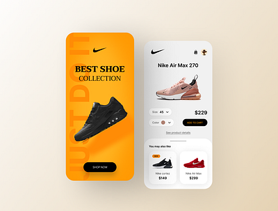 Nike Shoe I E-commerce App branding design graphic design nike shoes ui