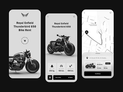 Rent Bike Concept app app design bike branding journey location map mobile mobile app design online react native rent ride route royal sharing ui ui design ux ux design