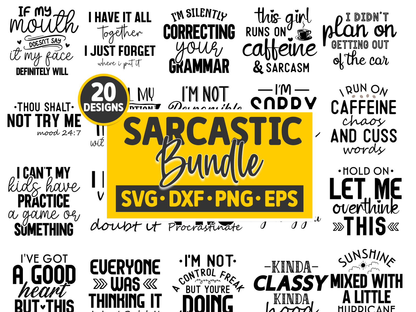 Sarcastic SVG Bundle by Crafticy on Dribbble