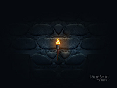 Dungeon Memories app behance cards dark age dungeon fire game light memorie mobile stones torch