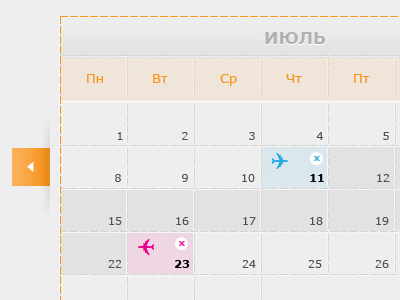 Flight Booking Calendar